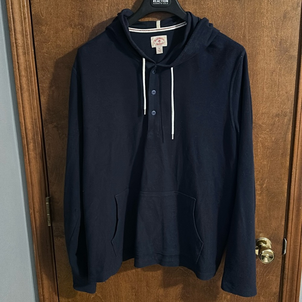 Brooks Brothers Red Fleece XL Blue Hooded Shirt